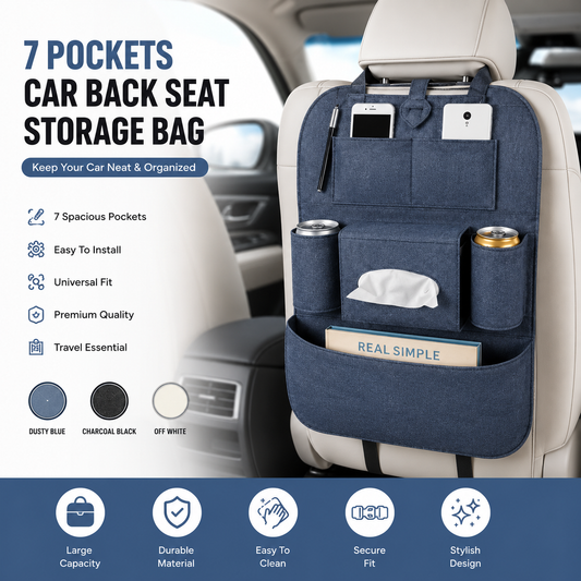 Car Back Seat Storage Organizer