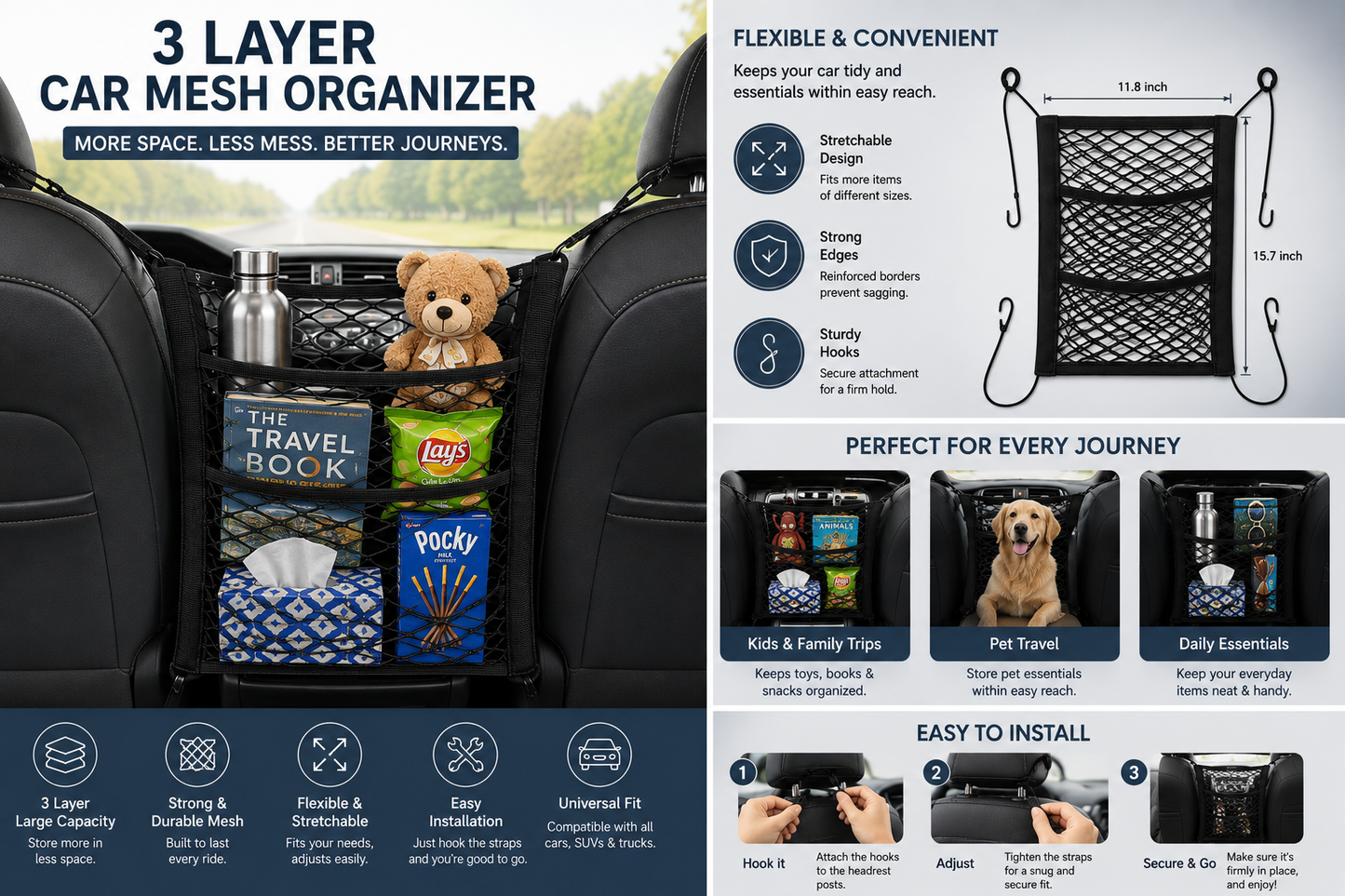 Car Mess Organizer (3 Layer)