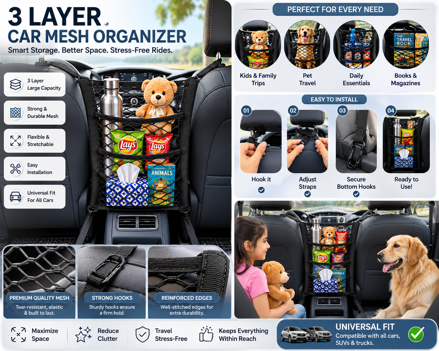 Car Mess Organizer (3 Layer)