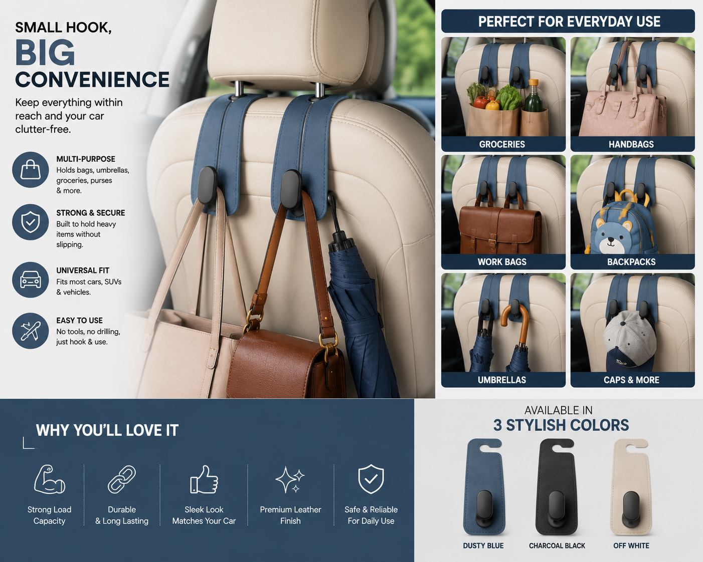Car Seat Back Storage Hook